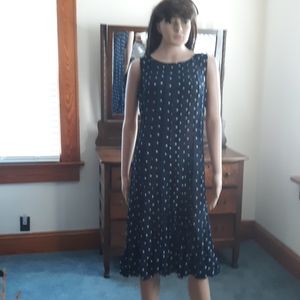 Pretty blue polka-dot dress.